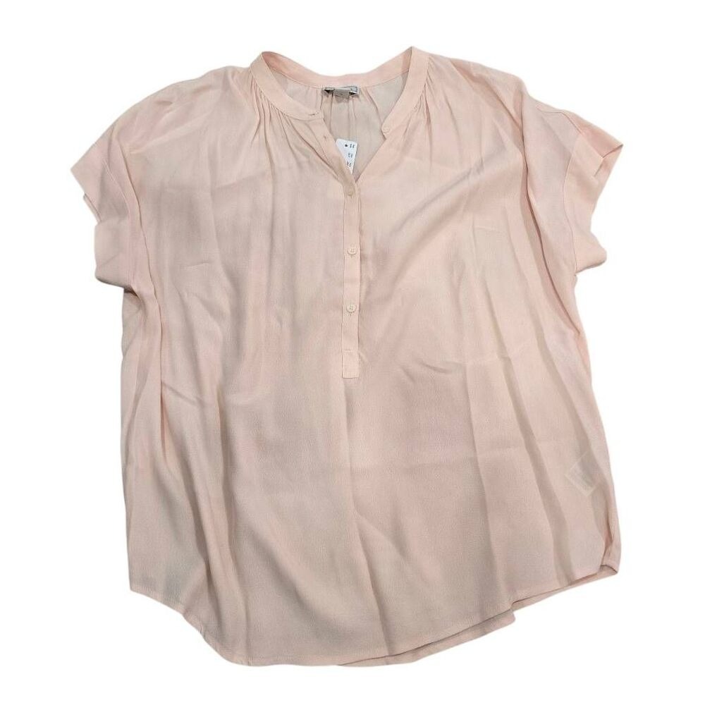 J. Crew Point Sur Drapey Popover Top‎ Women's Small Blush Pink V-Neck Blouse NWT - Picture 2 of 9